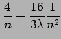 $\displaystyle \frac{4}{n}+ \frac{16}{3\lambda}\frac{1}{n^2}$